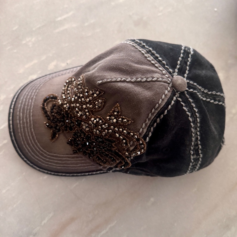 Olive & Pique Rhinestone Baseball Hat - Picture 3 of 5